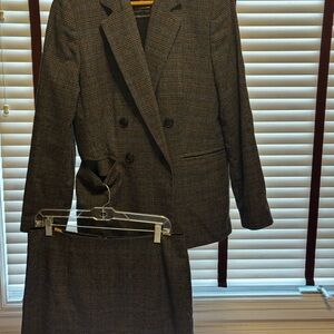 Madewell Rosedale Charcoal Lined Plaid Women's Blazer and Skirt Set - Size 8